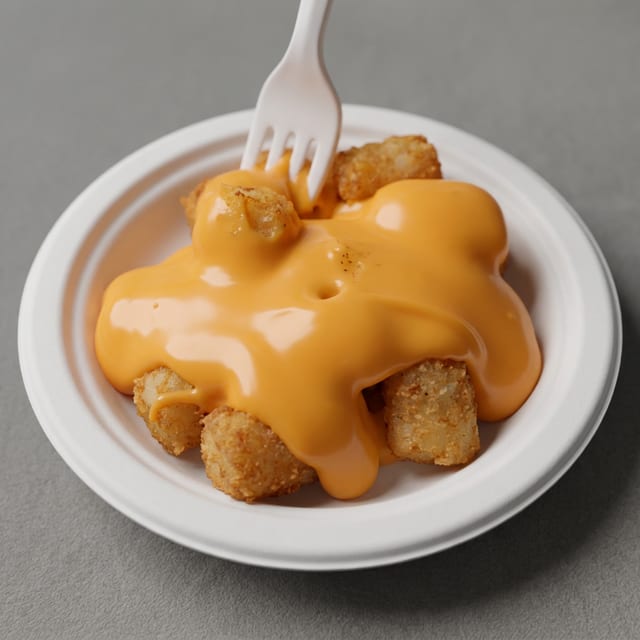 Tater Tots with Cheez Whiz.