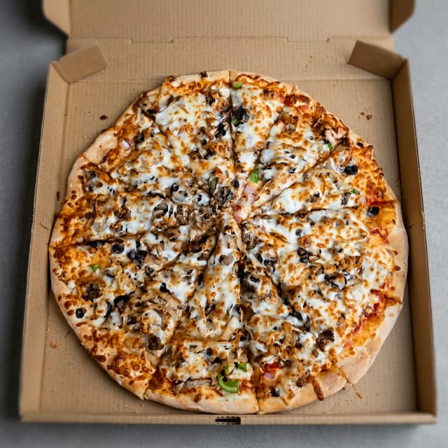 Chicken Cheese Steak Supreme Pizza.
