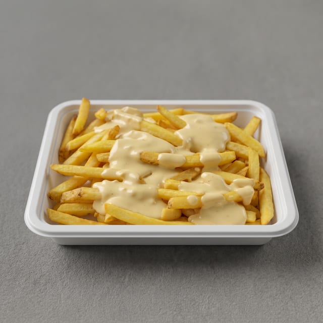 Side of French Fries with Cheese.