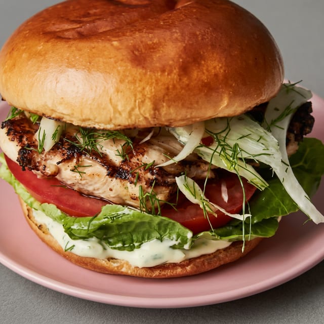 Grilled Chicken with Cheese Sandwich.