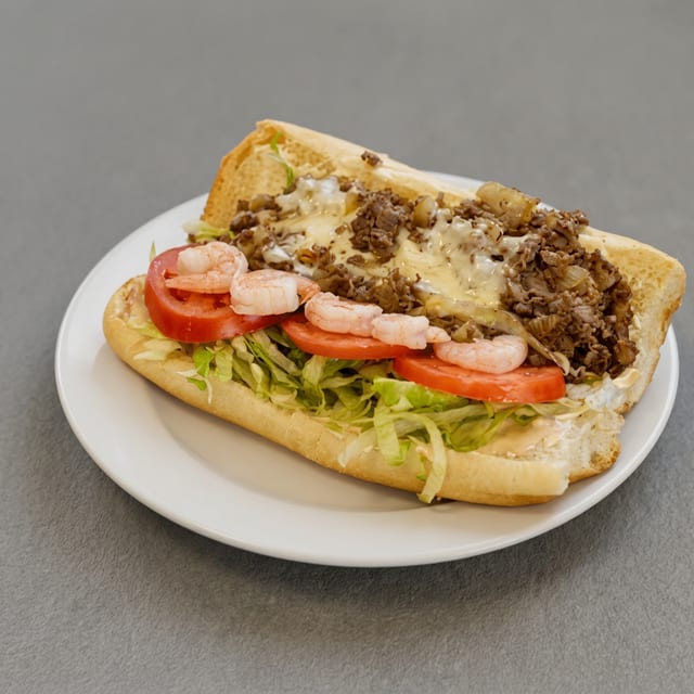 Shrimp Cheesesteak Sub.